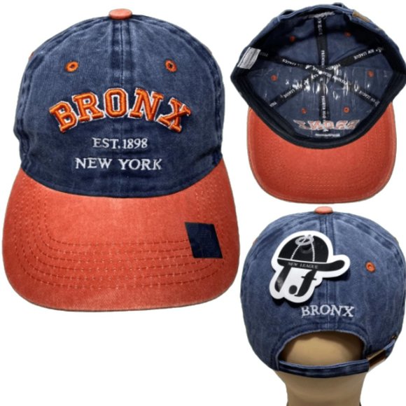 Bronx NY Embroidered Polo Cap, Denim Stonewashed Cap, Adjustable Baseball Cap - Picture 3 of 6
